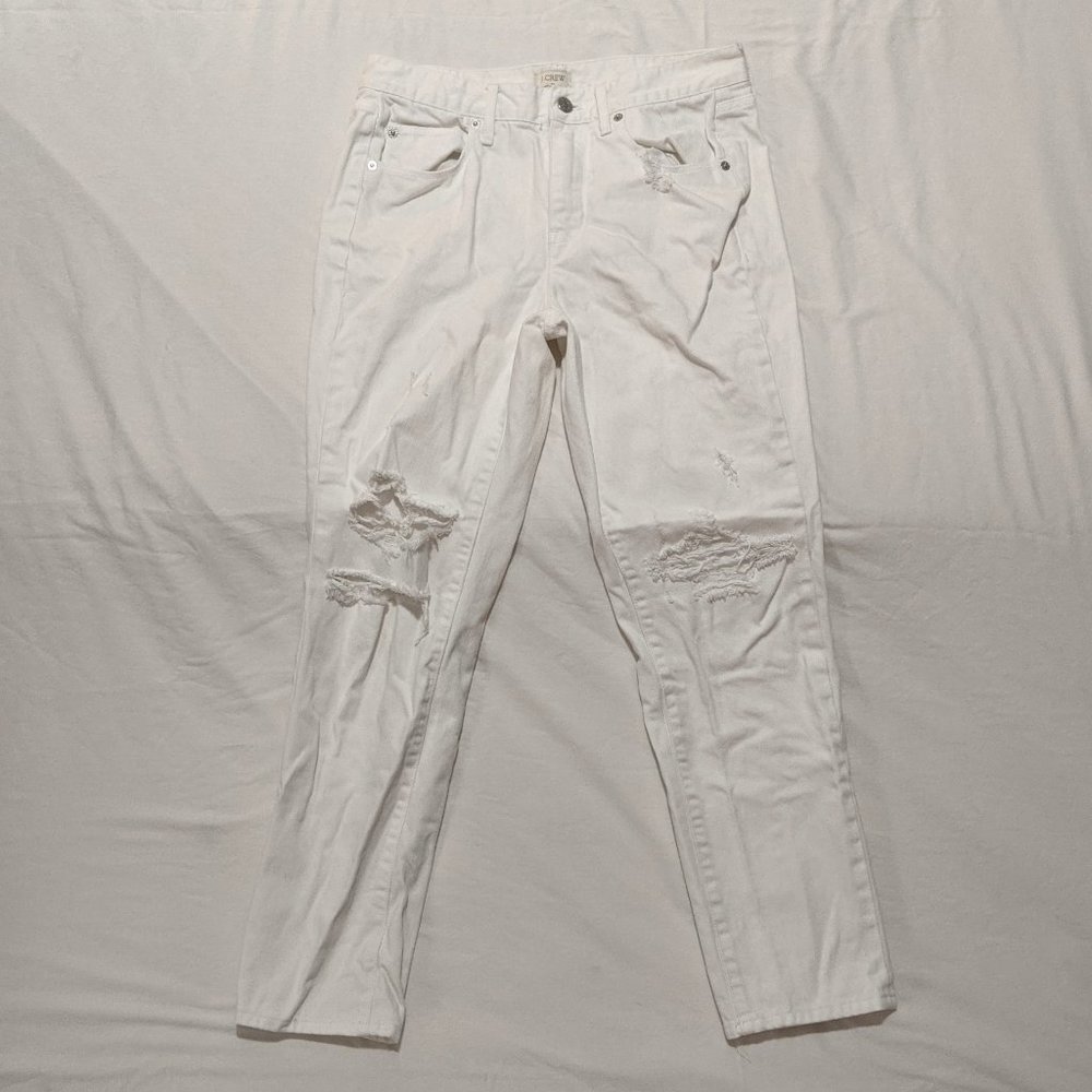 J. Crew Ripped White Jeans
